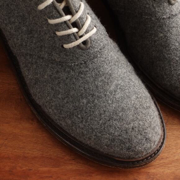 Band of Outsiders Oxfords Womens SZ EU 39 US 8.5-9 Gray Felted Wool Shoes Italy - Picture 4 of 14